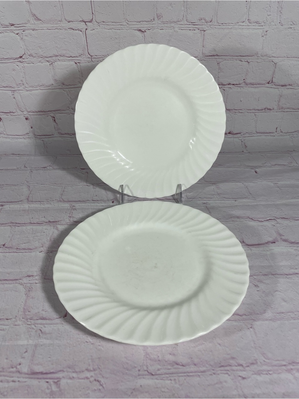 Vintage Minton White Fife Bone China Luncheon Plates 9” England Discontinued
